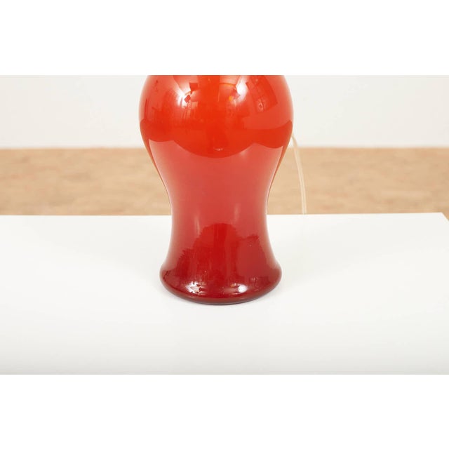 Red Model 3656 Table Lamp in Red Murano Glass and Parchment Shade from Paolo Venini, 1952 For Sale - Image 8 of 12