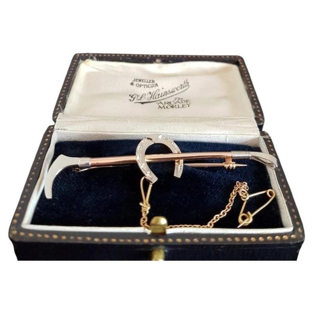 Antique Edwardian 15ct Rose Gold and Platinum Horseshoe Brooch, 1905 For Sale - Image 10 of 10