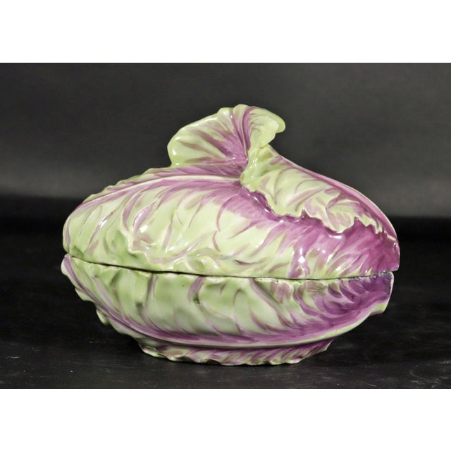 Traditional Meissen Porcelain Trompe l'Oeil Red Cabbage Box and Cover, Marcolini Period For Sale - Image 3 of 13