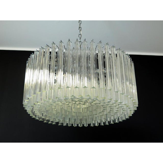 Mid-Century Italian Triedri Chandeliers in Murano Glass, Set of 2 For Sale - Image 16 of 18