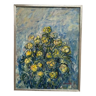 S. Koskinen, Flower, 1978, Oil on Canvas, Framed For Sale