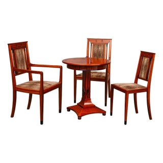 Art Nouveau Seating Group in Mahogany, Early 20th Century, Set of 4 For Sale