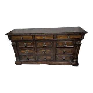 Late 20th Century Large Traditional Mahogany Sideboard Dresser Buffet For Sale