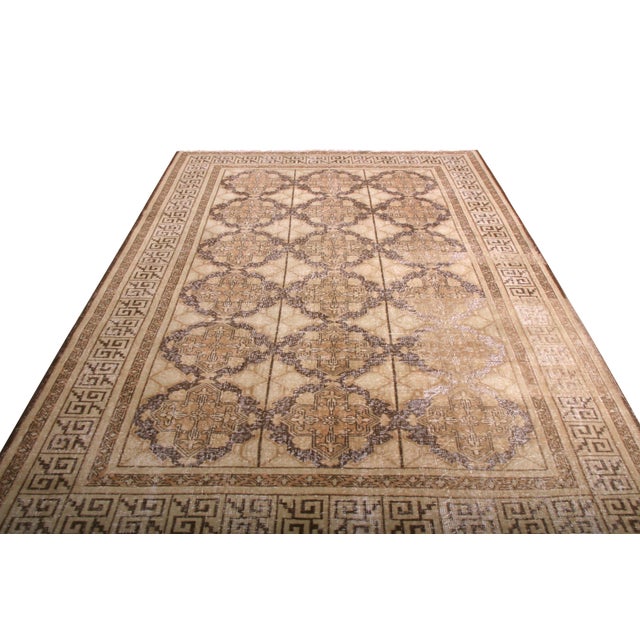 Hand knotted in Turkey originating between 1960-1970, this vintage mid-century wool rug is the latest to join our Mid-...