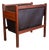 Danish Magazine Rack in Rosewood and Leather, 1960 For Sale