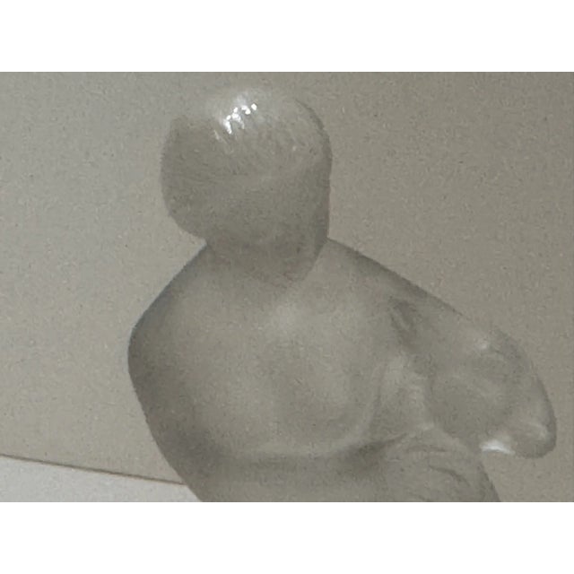 Mid 20th Century Lalique Frosted Crystal Kneeling Woman With Lamb Figurine – Vintage Lalique Sculptural Piece For Sale - Image 5 of 8