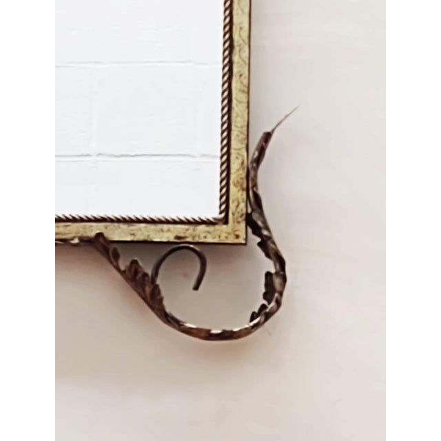Mid-Century Modern Regency Style Gold Finished Metal Framed Mirror For Sale - Image 3 of 5