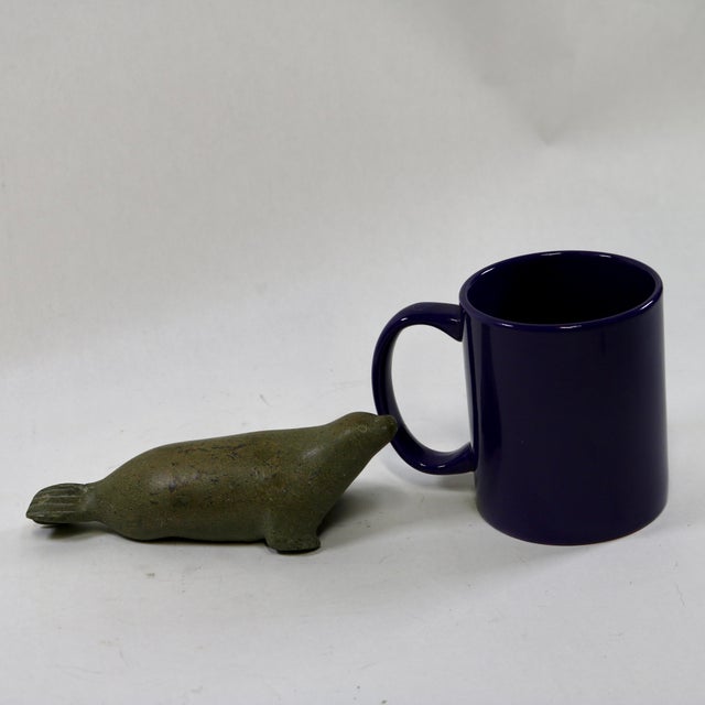 Green Mid-Century Inuit Soapstone Carving of a Seal For Sale - Image 8 of 8