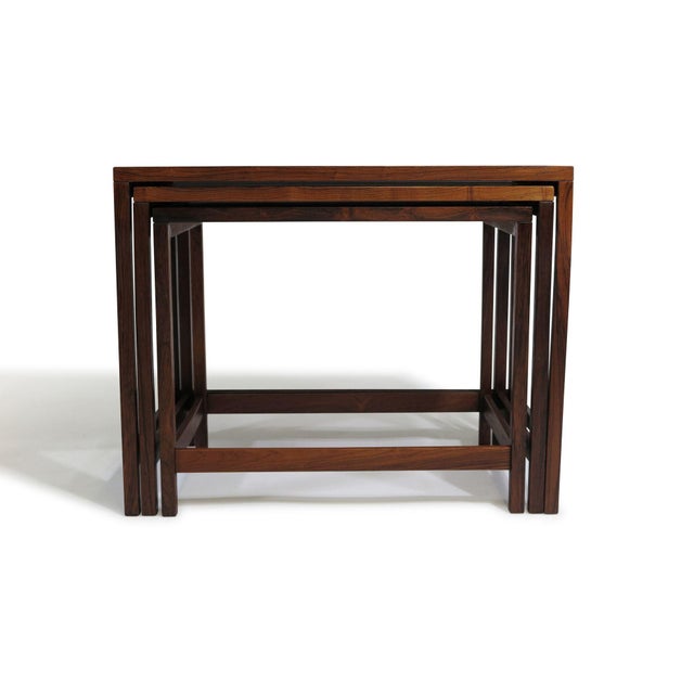Danish Modern Brazilian Rosewood Nesting Tables, Set of 3 For Sale - Image 11 of 11