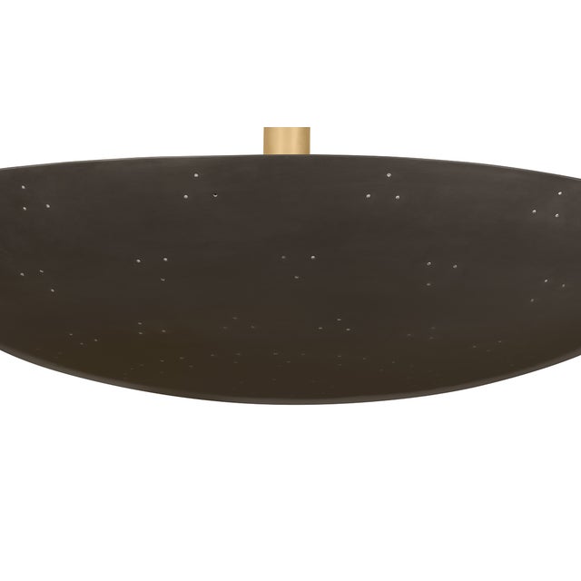Hudson Valley Lighting Bern 28 in. 3 Light Flush Mount in Vintage Brass and Bronze Finish For Sale In New York - Image 6 of 7