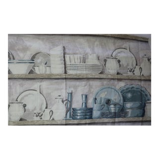 Manuel Canovas Linen Fabric Maussane in Aquamarine Blue For Sale