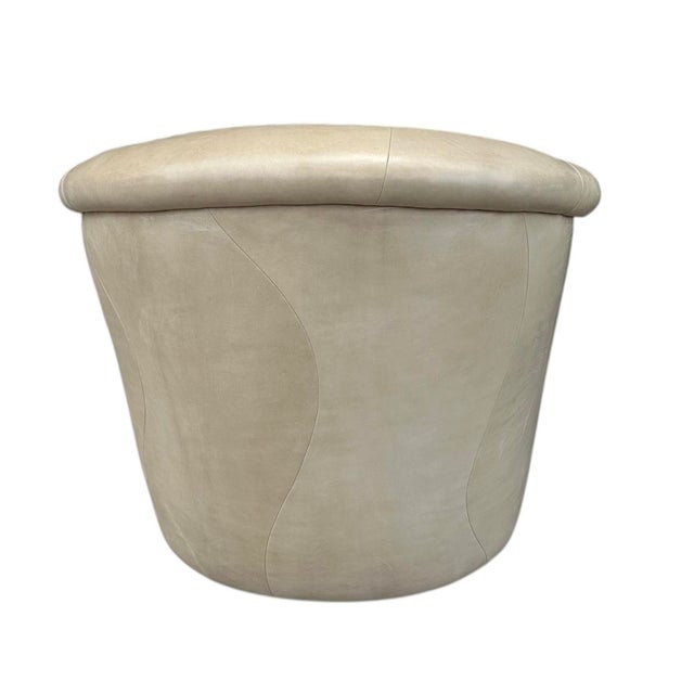 Art Deco J. Robert Scott Beige Leather Club Chair.