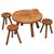Mid-Century Modern Coffee Table and Stools in Oak, 1940s, Set of 5 For Sale - Image 13 of 13
