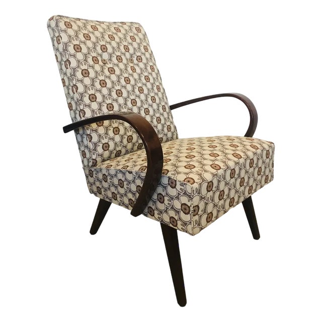 Flower Patterned Armchair by Jaroslav Smidek, 1960s For Sale