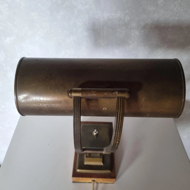 Metal Art Deco Bankers Lamp in the style of Le Chevallier and Koechlin, 1930s For Sale - Image 7 of 11