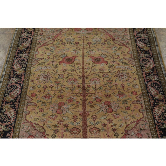 Traditional Antique Persian Qum Rug With Central Floral Play in Pastel Hues - Rug & Kilim For Sale - Image 3 of 9