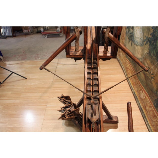 Wooden Rack-and-Pinion Ballista with Arrows, 1930s For Sale - Image 10 of 11