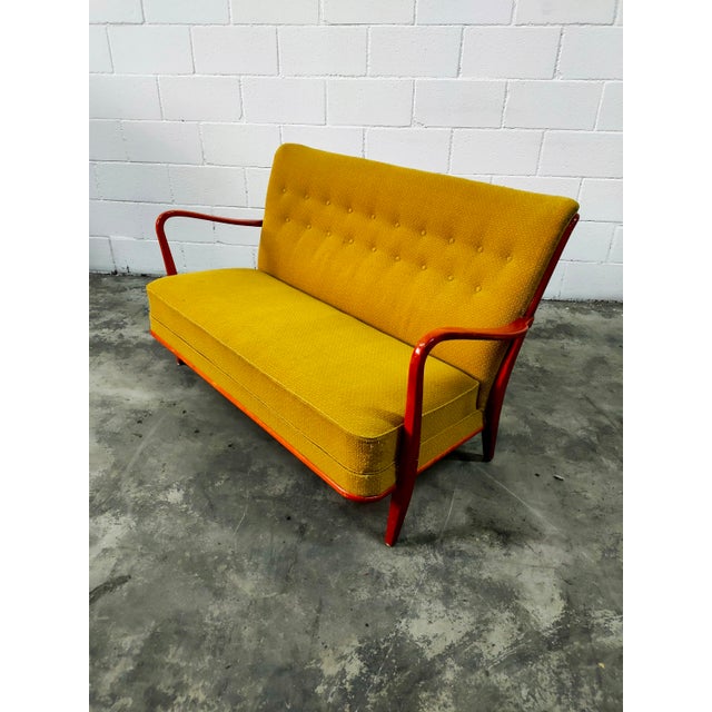 Mid-Century Modern Vintage Nordic Sofa in Mustard, 1970 For Sale - Image 3 of 8