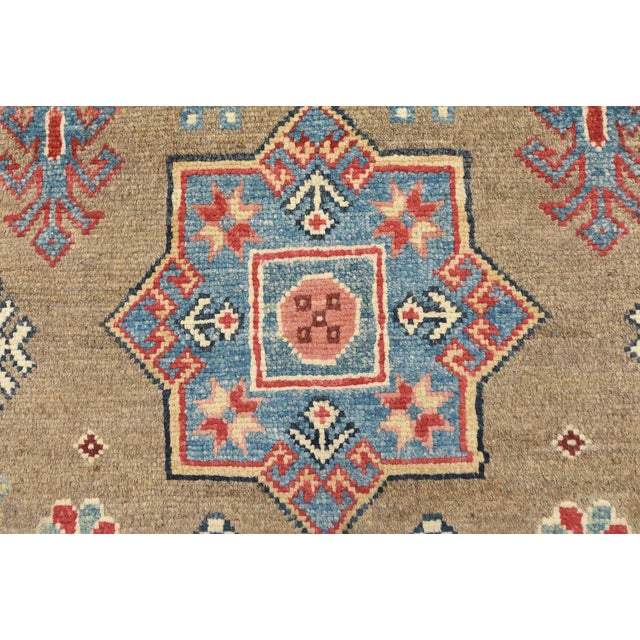 Brown Kazak Runner 2’8” X 7’10” Brown Wool Tribal Hand-Knotted Oriental Rug For Sale - Image 8 of 14