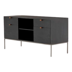 Four Hands Trey Modular Filing Credenza, Black Wash