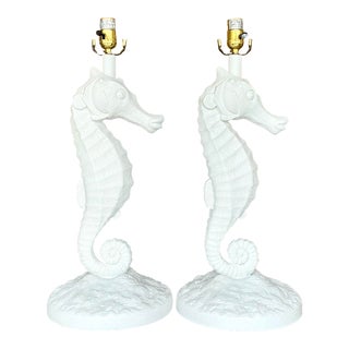 Vintage Coastal Seahorse Lamps - a Pair For Sale