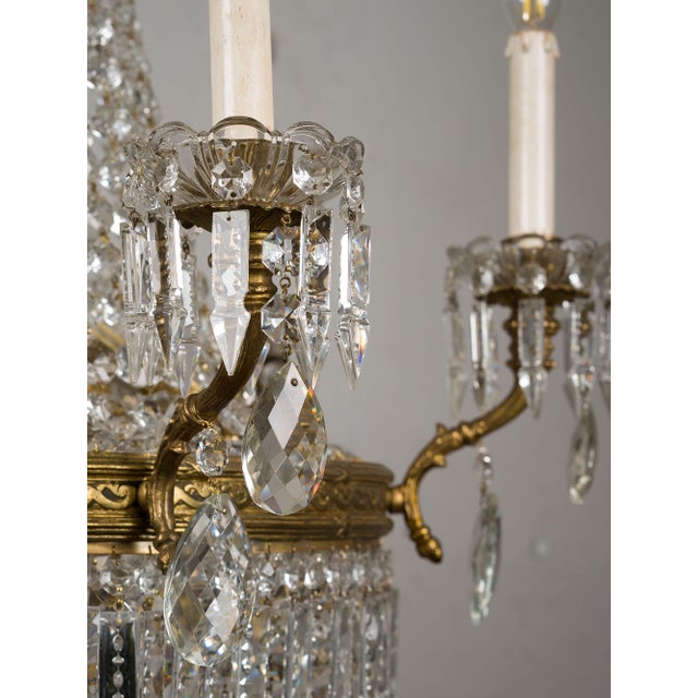 Large Italian Beaded Crystal Basket Chandelier, 1920s For Sale - Image 9 of 17