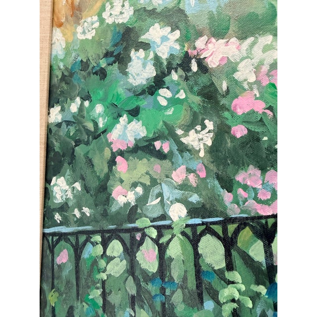 Paint "Patio Scene" Oil Painting by Lloyd Van Pitterson For Sale - Image 7 of 13