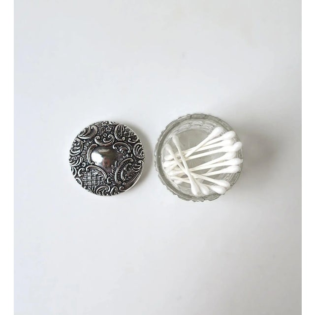 Metal Antique English Sterling Silver Vanity or Bathroom Jar Box, Circa 19th-Century For Sale - Image 7 of 13