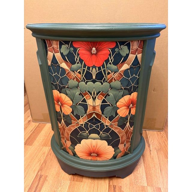 Vintage 3 Drawer Cabinet With Decopauge Details For Sale - Image 4 of 7