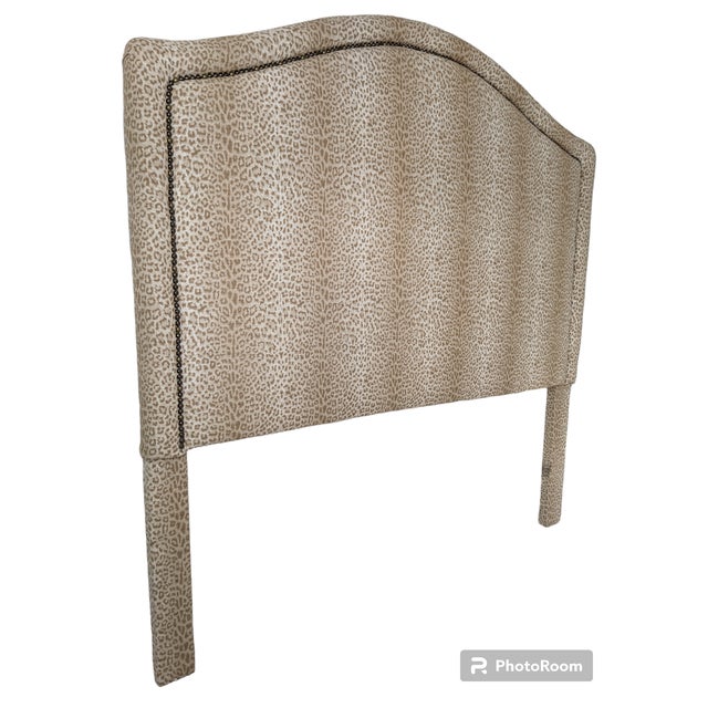 Custom Made Leopard Animal Print Upholstered Queen Headboard Chairish