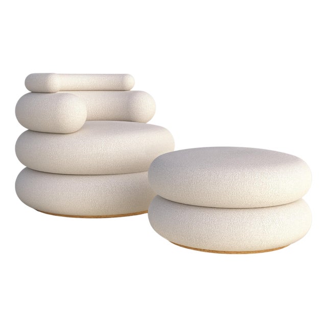 Set of Levante Chair and Ottoman by Francesco Zonca For Sale