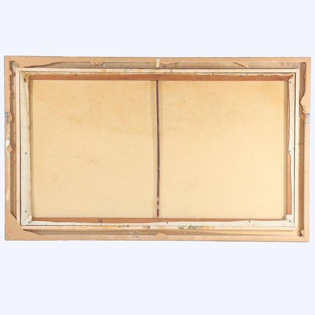 Textile Monumental Antique Hudson River School Oil on Canvas PNW River Scene C1920 For Sale - Image 7 of 8