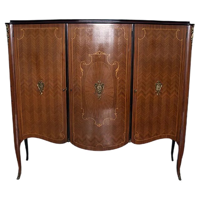 Rosewood & Cottonwood Bar Cabinet from Malberti Leopoldo, 1950s For Sale