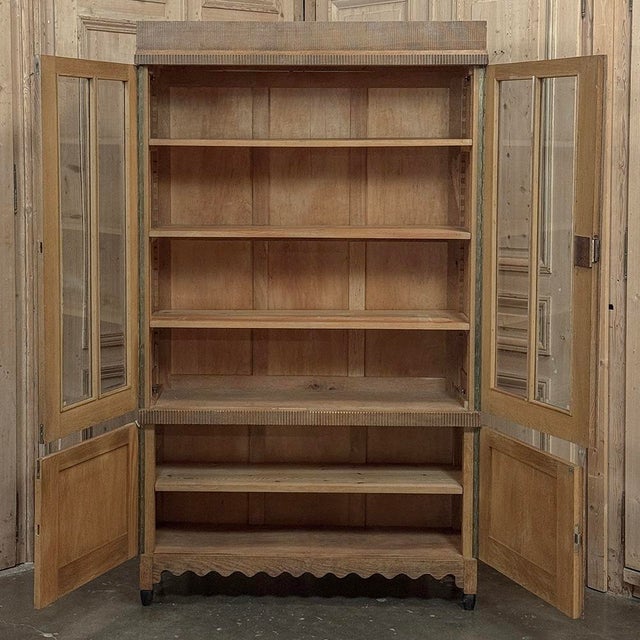 Antique Dutch Art Deco Period Solid Oak Bookcase For Sale - Image 15 of 18
