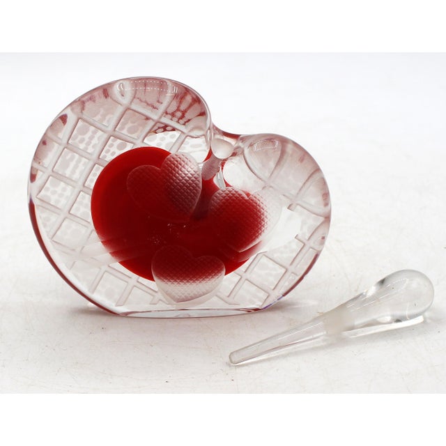 Late 20th Century Late 20th Century American Art Glass "Hearts" Perfume Flask For Sale - Image 5 of 7