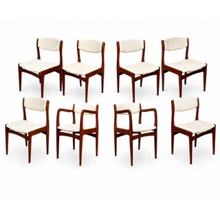 Vintage Scandinavian Modern Teak Dining Chairs - Set of 8 For Sale