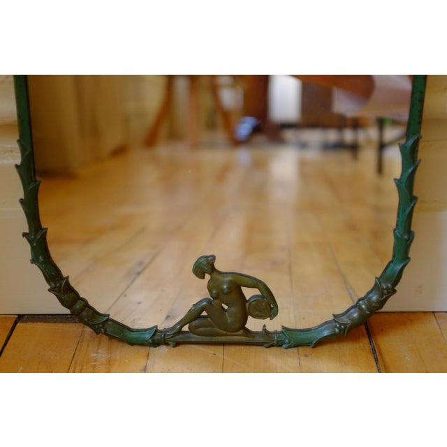 Swedish Modern Green Painted Wall Mirror For Sale - Image 4 of 10