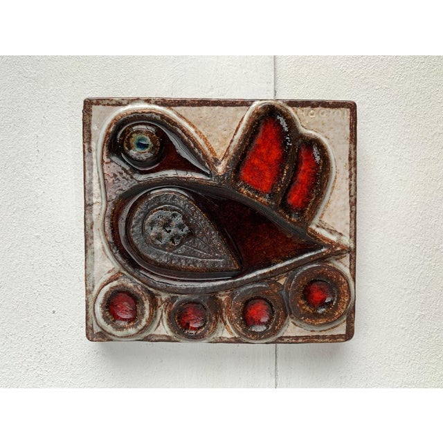 Mid-Century Modern Mid-Century Danish Stoneware Bird Wall Plate by Noomi Backhausen for Søholm, 1960s For Sale - Image 3 of 18