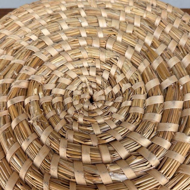 Antique American Woven Rye Straw Bowl, Circa 1900–1920s For Sale - Image 11 of 12