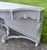 Antique Walnut Carved Hollywood Regency Style Console Table Painted Gray/Distres For Sale - Image 14 of 15