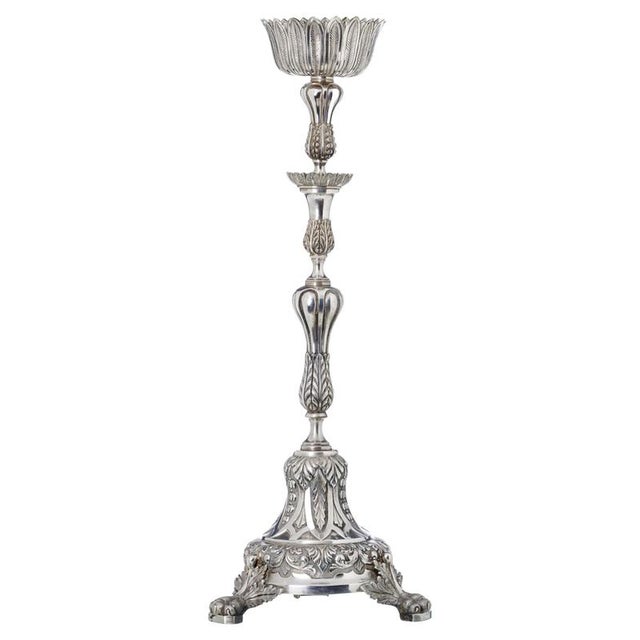 Portuguese Silver Torch Holder, 19th Century For Sale - Image 6 of 6