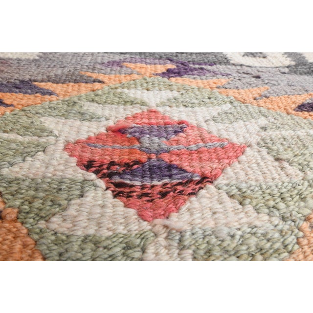 Islamic 1970s Vintage Handmade Wool Cotton Orange Runner Rug For Sale - Image 3 of 11