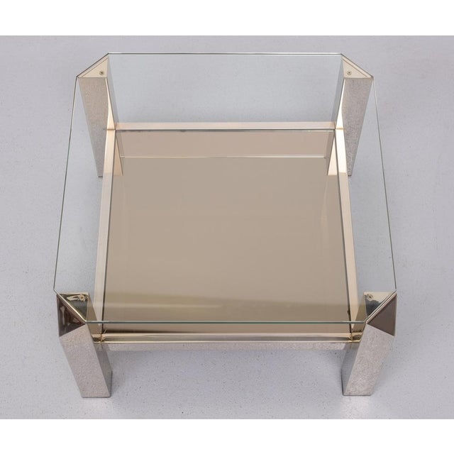 Mid-Century Modern Mid-Century Modern Square Coffee Table in Chrome and Glass from Belgo Chrome, 1970s For Sale - Image 3 of 8