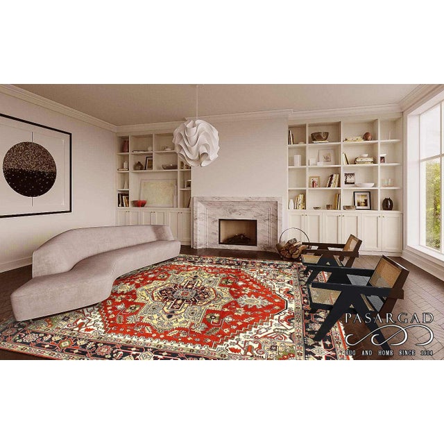 Pasargad DC Fine Hand Knotted Serapi Design Rug For Sale - Image 4 of 4