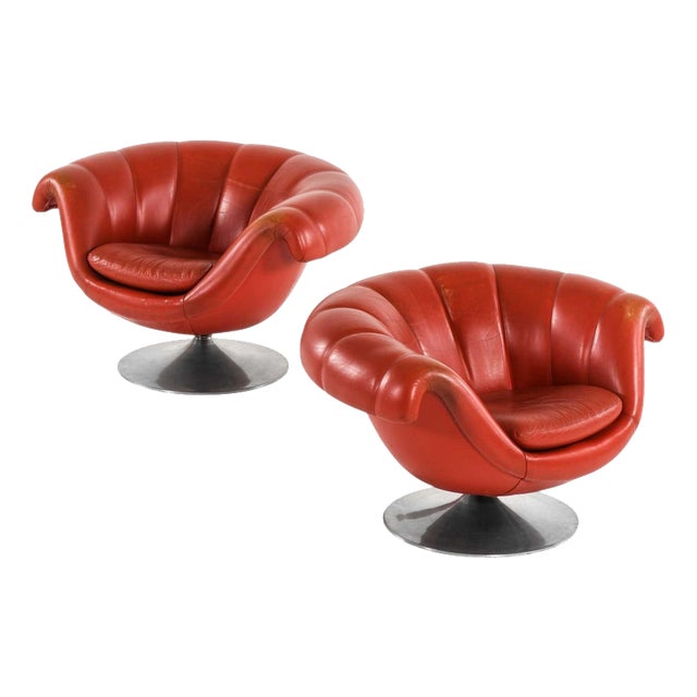 Easy Chairs in Aluminum and Leather by Lennart Bender, 1960s, Set of 2 For Sale