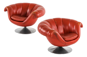 Easy Chairs in Aluminum and Leather by Lennart Bender, 1960s, Set of 2