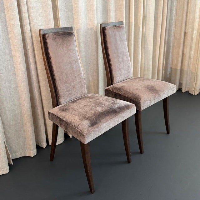 1950s Pair of Mid-Century Modern Highback Dining Chairs by Harvey Probber For Sale - Image 5 of 9