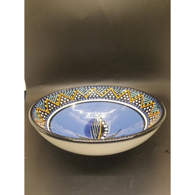 Vintage South African Ceramic Handcrafted Painted Bowl Artist Signed Vintage