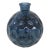 Blue Glass Round Bottle Vase Thumbprint Design 4691b For Sale