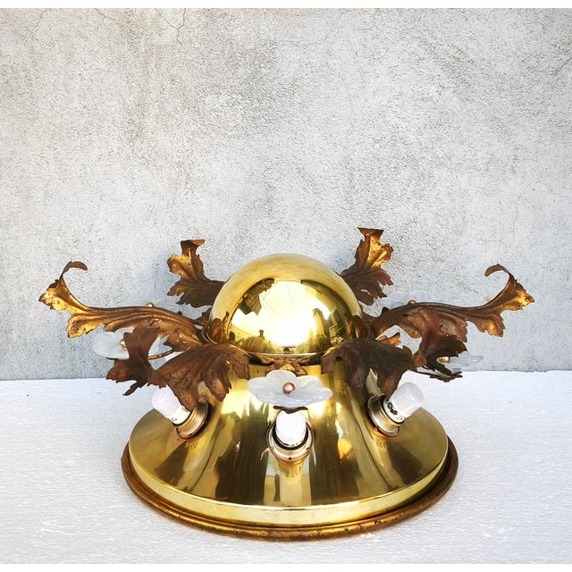 Hollywood Regency Florentine Wall Lamp attributed to Banca Firenze, Italy, 1960s For Sale - Image 4 of 18